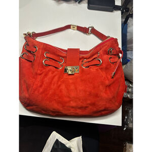 Women's Jimmy Choo Red Suede Shoulder Bag One Size